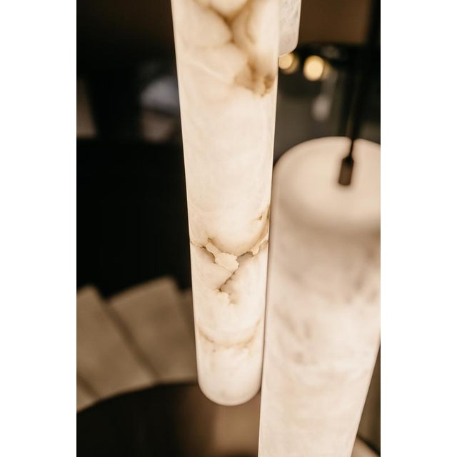 Tubular Bells Pendant Lamps by United Alabaster, Set of 12 For Sale - Image 12 of 13