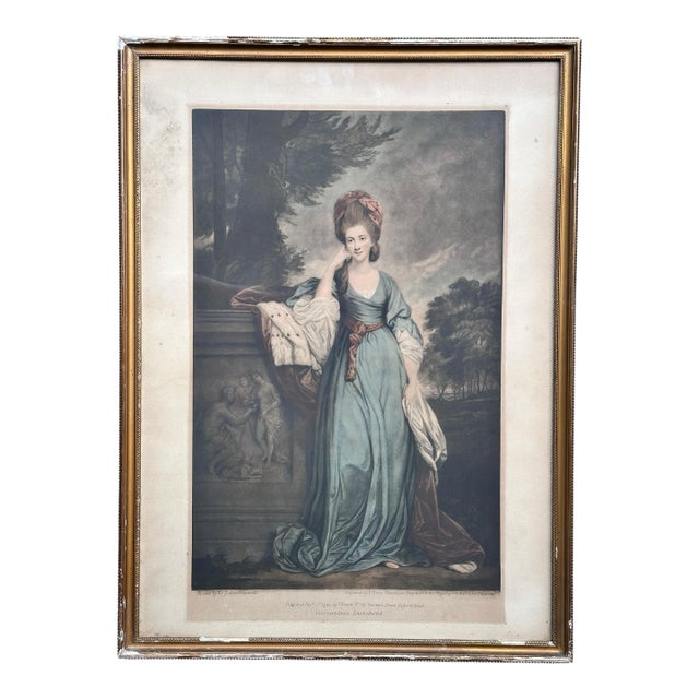 Large 18th C. Mezzotint: Viscountess Townshend by Valentine Green After Reynolds For Sale