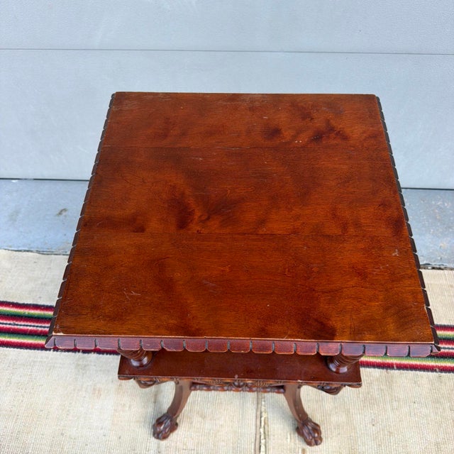 Antique Carved Cherry Wood Side Table, Aesthetic Period, Circa 1890 A finely carved Aesthetic Movement three-tier side...