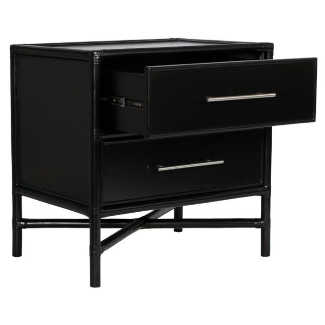 Contemporary Verona Two-Drawer Nightstand in Black For Sale - Image 3 of 8