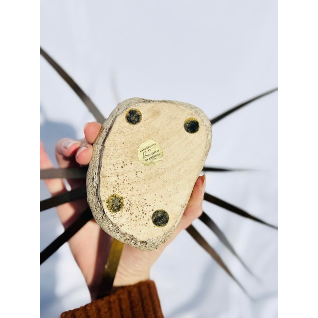 Paint Vintage Bovano of Cheshire Metal Flower Sculpture, Enamel & Brass Mid-Century Modern For Sale - Image 7 of 11