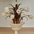 Metal Vintage Pair of Italian Gilt Metal and Alabaster Floral Table Lamps For Sale - Image 7 of 10