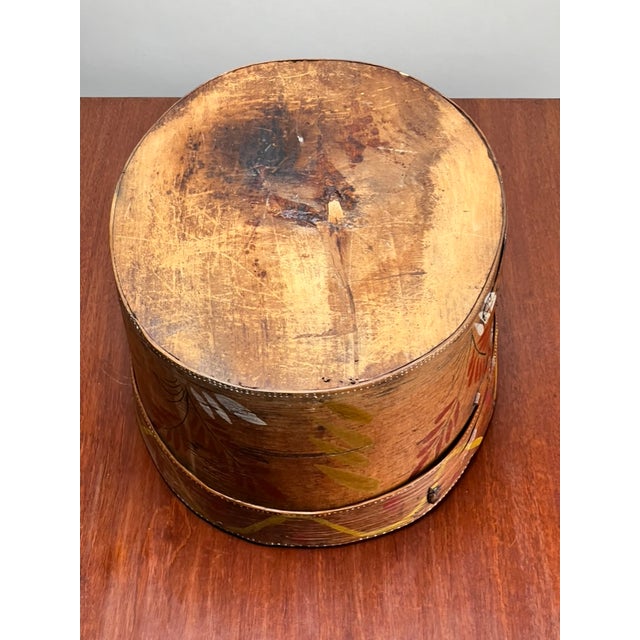 Antique Swedish Polychrome Painted Marriage Box Dated 1798 For Sale - Image 4 of 10