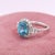 Blue 6Ct Blue Zircon Ring With Natural Diamond Accents: Solid 14k Gold, Oval 11x8mm, Size 6.75 For Sale - Image 8 of 9