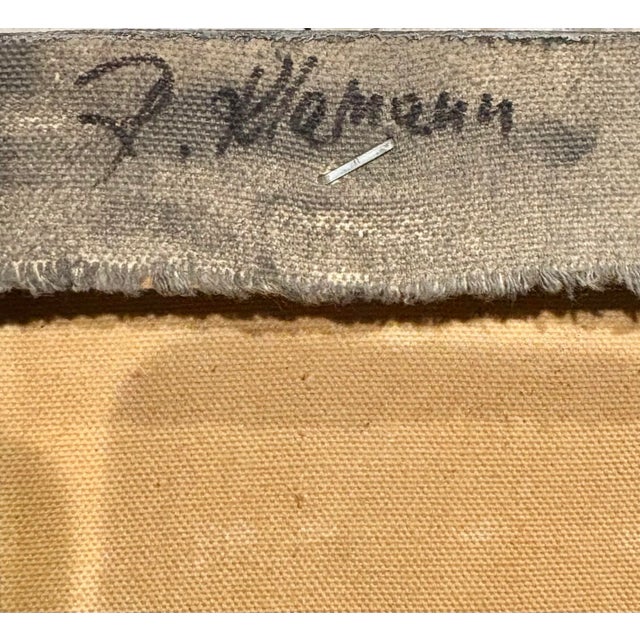 Abstract Abstract Portrait Painting of a Primitive Old Man by Artist Richard Klamann, 7” Square For Sale - Image 3 of 9