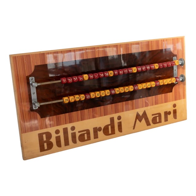 Vintage Italian Billiard Scoreboard by Biliardi Mari, 1980s For Sale
