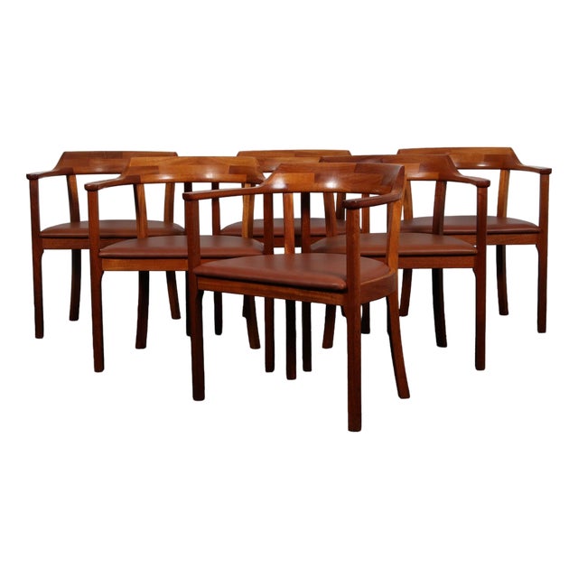 Mahogany KA Armchairs by Rigmor Andersen & Annelise Bjørner for Karl Andersson & Söner, 1970s, Set of 6 For Sale