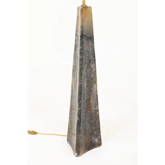 1940s Vintage Triangular Onyx Table Lamp For Sale - Image 5 of 6