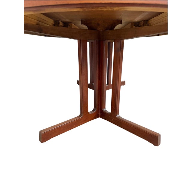 Mid-Century Danish Modern Round / Oval Teak Dining Table For Sale - Image 12 of 12