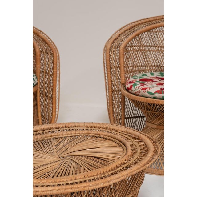 Swedish Woven Rattan Lounge Set, 1970s, Set of 4 For Sale - Image 6 of 13