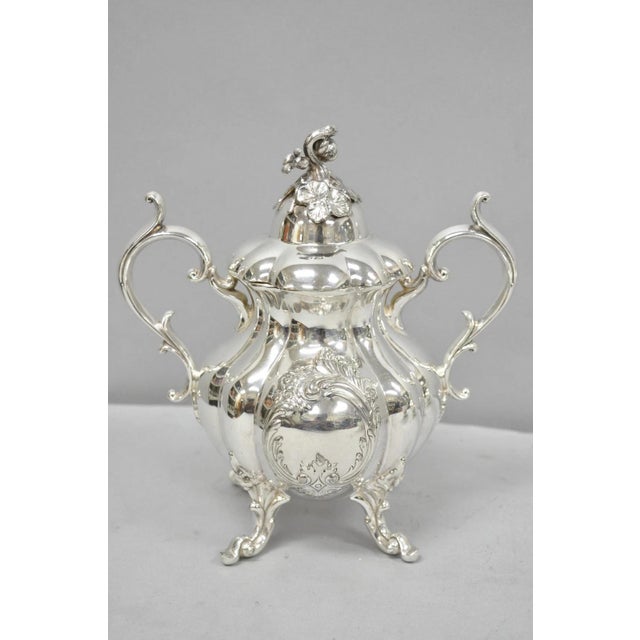 Vintage Reed & Barton Winthrop Shield 1795 E Silver Plated Tea Set - 6 Pc Set For Sale - Image 12 of 18