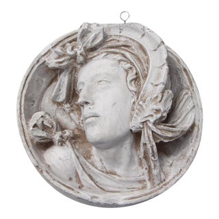 19th Century French Neoclassical Large Plaster Bas-Relief Wall Plaque For Sale