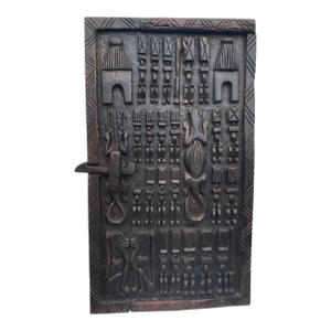 Vintage Granary Dogon Door W/Nomoo Ancestors /Crocodiles/ Mali African 36" H