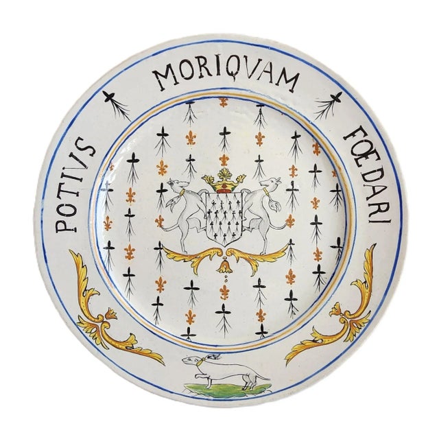 Antique White 18th Century French Nevers Faience Plate For Sale - Image 8 of 9