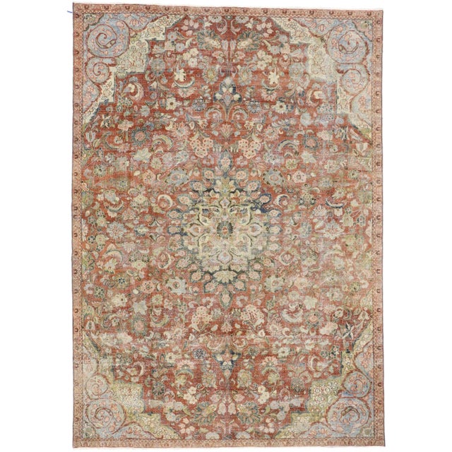 Antique Persian Mahal Rug - 08'01 X 11'05 For Sale - Image 9 of 9