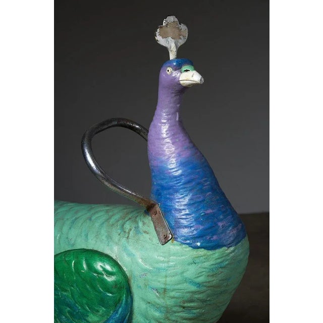 Vintage Carved Wood Peacock Carousel Figure, 1950s For Sale - Image 4 of 8