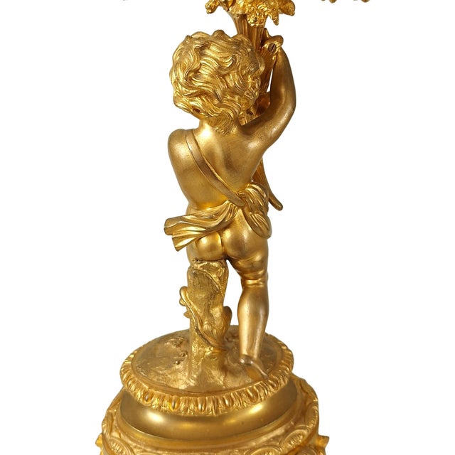 Antique French Gilt Bronze Candelabras, 1800s, Set of 2 For Sale - Image 4 of 15