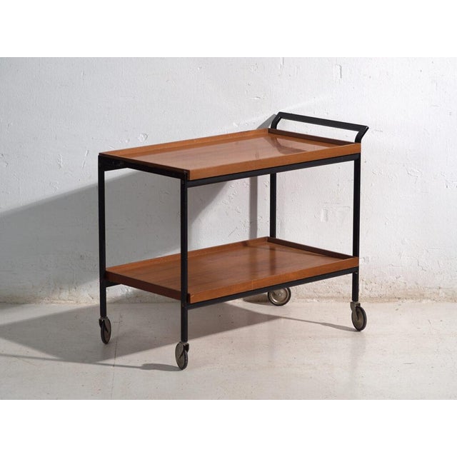 Vintage Serving Cart in Wood and Metal, Central Europe, 1960s For Sale - Image 10 of 10