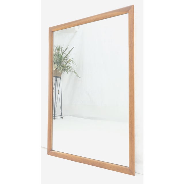 Paul McCobb Large 1970s Rectangle American Light Walnut Solid Wall Mirror For Sale - Image 4 of 8