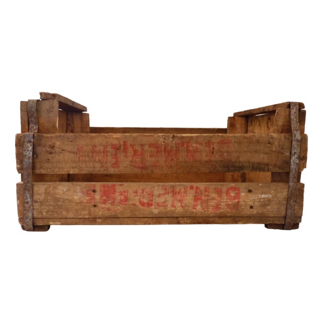 Raw Wooden Maritime Oranges Crate from Ben Merieme For Sale