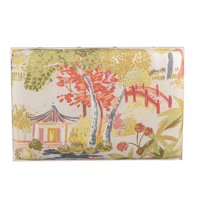 Port 68 Lauderdale Nickel Bamboo Leg Bench, Imperial Summer For Sale - Image 4 of 9