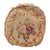 Antique Round Floral Needlepoint & Silk Pillow For Sale
