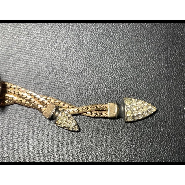 1940s Charles Reis 12k Gold Filled Rhinestone Brooch Signed CRC For Sale - Image 4 of 5
