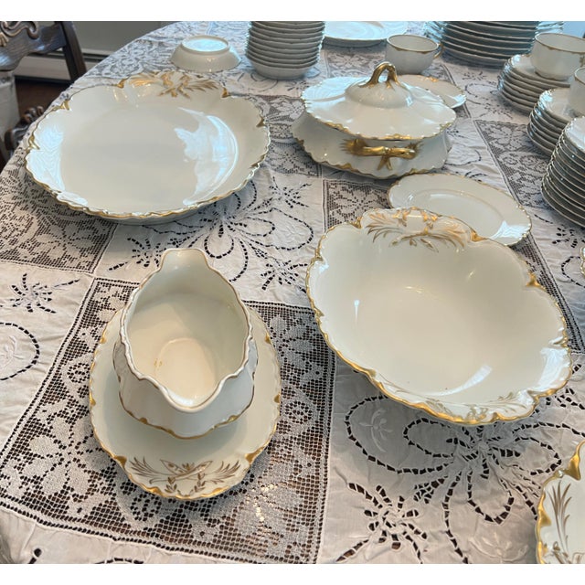 Haviland & Co. 1900s Limoges Haviland Ranson Gold Pattern Service for 12 Set - 66 pcs For Sale - Image 4 of 11