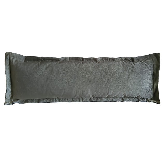 Japanese Silk Bolster Pillow, Gold Brocade, 1920s Obi For Sale - Image 11 of 15