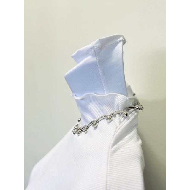 Modern White Round Diamond Necklace in 18k White Gold & Black Rhodium For Sale - Image 3 of 7