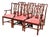 Set of Late 20th Century Six Mahogany Henkel Harris Dining Chairs With Pink Floral Damask Seats For Sale