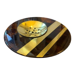 1970s Dior Home Style Mid-Century Modern Faux Tortoiseshell Lucite Centerpiece For Sale