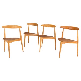 FH4103 Heart Dining Chairs by Hans Wegner for Fritz Hansen, Denmark, 1950s, Set of 4 For Sale
