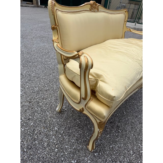 1990s 1990s Carved Louis XVI Style Diminutive Settee For Sale - Image 5 of 18