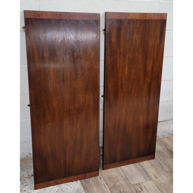 Vintage Kittinger Sheraton Regency Style Banded Mahogany Double Pedestal Dining Table For Sale - Image 10 of 11