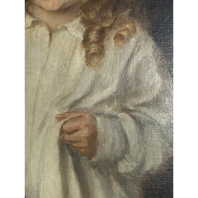 Heinrich Pforr, Quiet Morning, Girl in a White Nightgown, 1948, Oil Painting on Canvas For Sale - Image 12 of 13