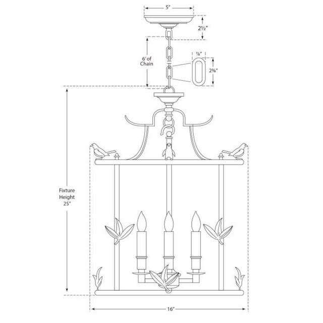 Transitional Chapman & Myers for Visual Comfort Signature Diego Grande Classical Perching Bird Lantern in Rust with Verdis Accent For Sale - Image 3 of 3