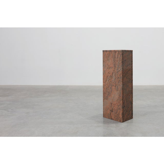 Contemporary Rectangular Red Granite Pedestal, Belgium, 1920s For Sale - Image 3 of 14