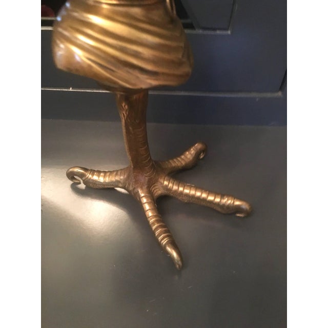 Mid 20th Century French Bronze Cigar Lighter Depicting a Head on a Rooster Talon For Sale - Image 5 of 6