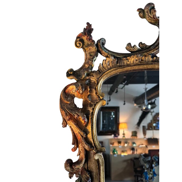 Early 20th Century Early 20th Century Italian Rococo Hand-Carved Wall Mirror For Sale - Image 5 of 14