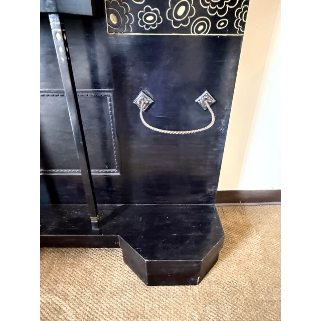 Wood Vittorio Zecchin Coat Rack With Gilt Painted Details & Umbrella Stands For Sale - Image 7 of 9