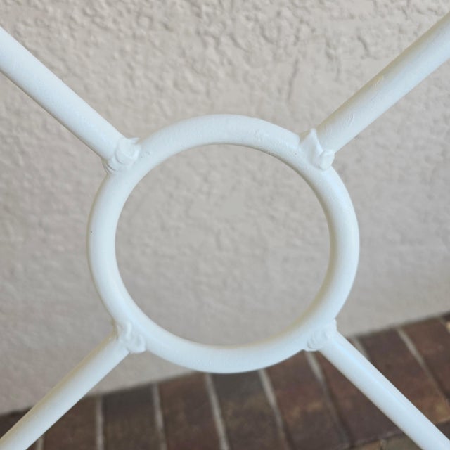 Metal Vintage Palm Beach Chic Aluminum Armchairs – Target X-Back Detail - Set of 4 For Sale - Image 7 of 12