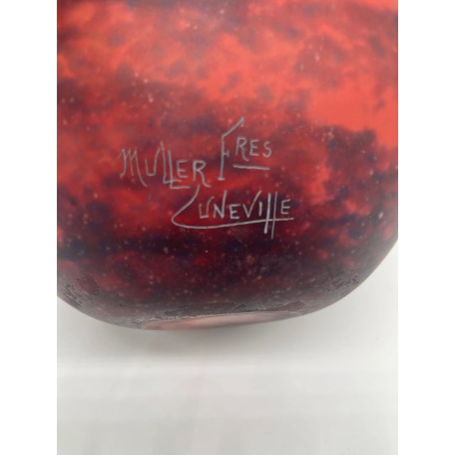 1920s Muller Frères Luneville, France, Art Nouveau Glass Vase For Sale - Image 9 of 9