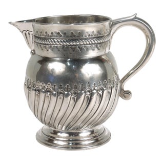 Antique English George II Britannia Silver Milk Jug Pitcher by N. Gulliver, 1723 For Sale