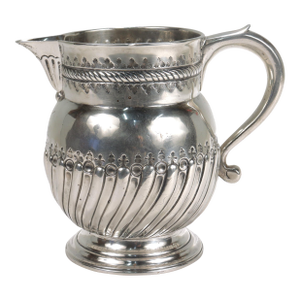 Antique English George II Britannia Silver Milk Jug Pitcher by N. Gulliver, 1723