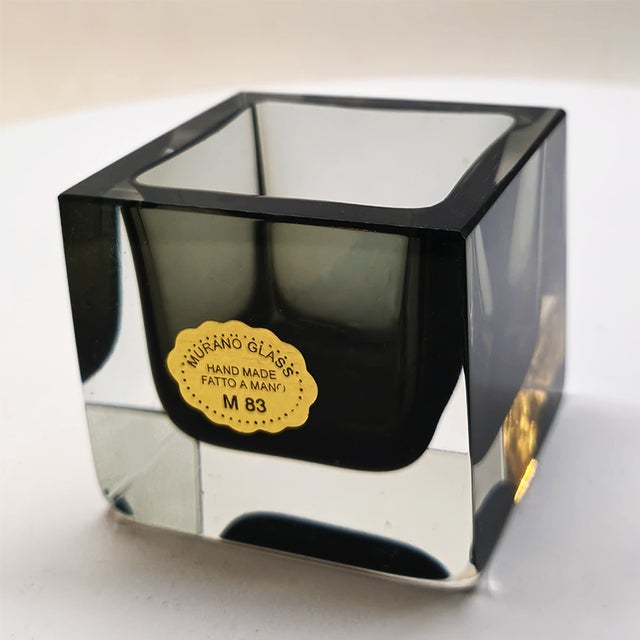 Glass Vintage Square Ashtray in Handcrafted Murano Glass by Flavio Poli for Seguso, 1960s For Sale - Image 7 of 7