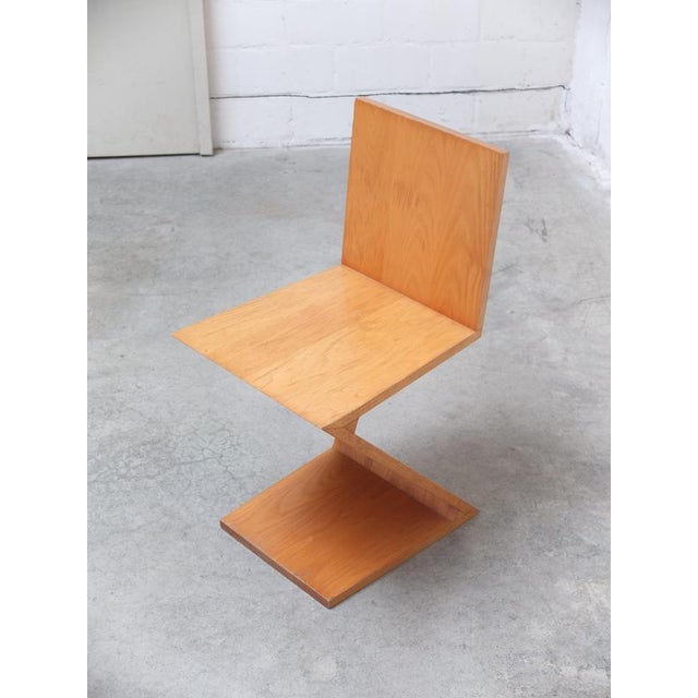 Zig Zag Chairs by Gerrit Rietveld for Cassina, 1980s, Set of 4 For Sale - Image 17 of 18