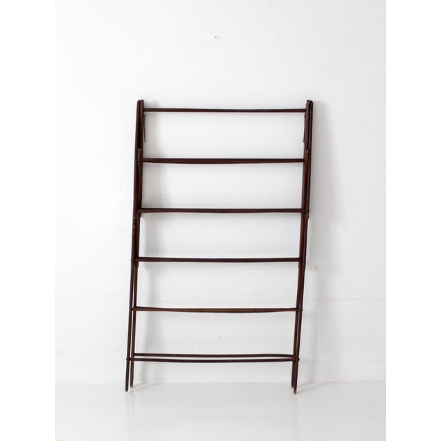 Wood Antique Primitive Folding Wood Drying Rack For Sale - Image 7 of 18