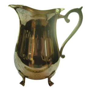 Vintage Silverplate Pitcher With Ornate Feet