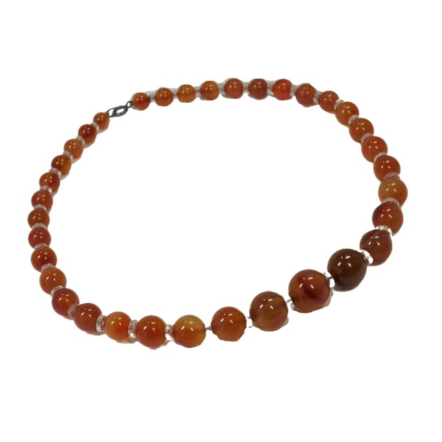 Vintage Carnelian Bead Necklace 1950s For Sale In Orlando - Image 6 of 7